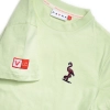 T-shirt damski Basic z flamingiem karmazynowym - pistacjowy